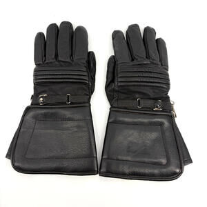 Cowhide Leather Mens Gloves Motorcycle Black Small